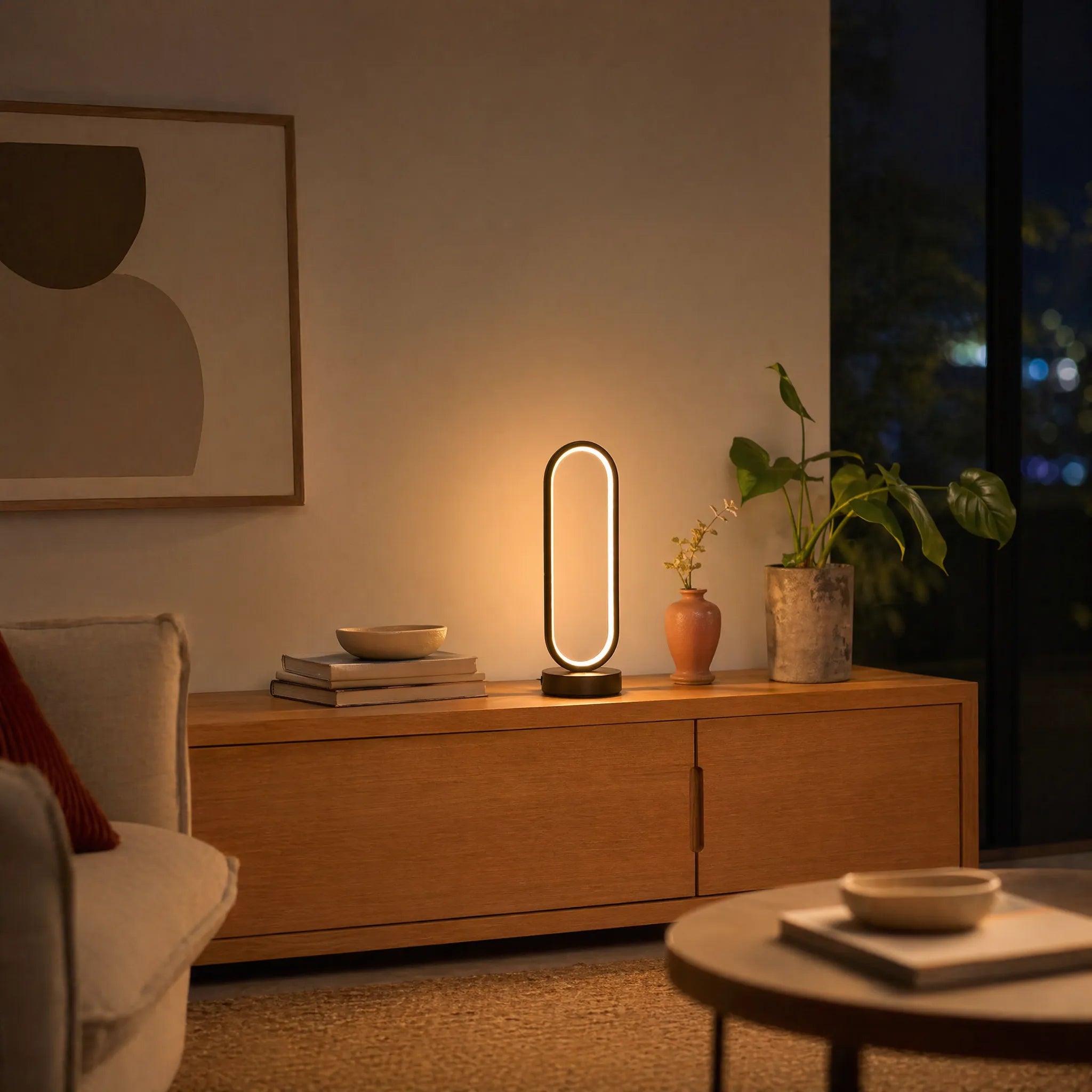 Lumoval - Modern LED Table Lamp- Ambient Bedside Lighting