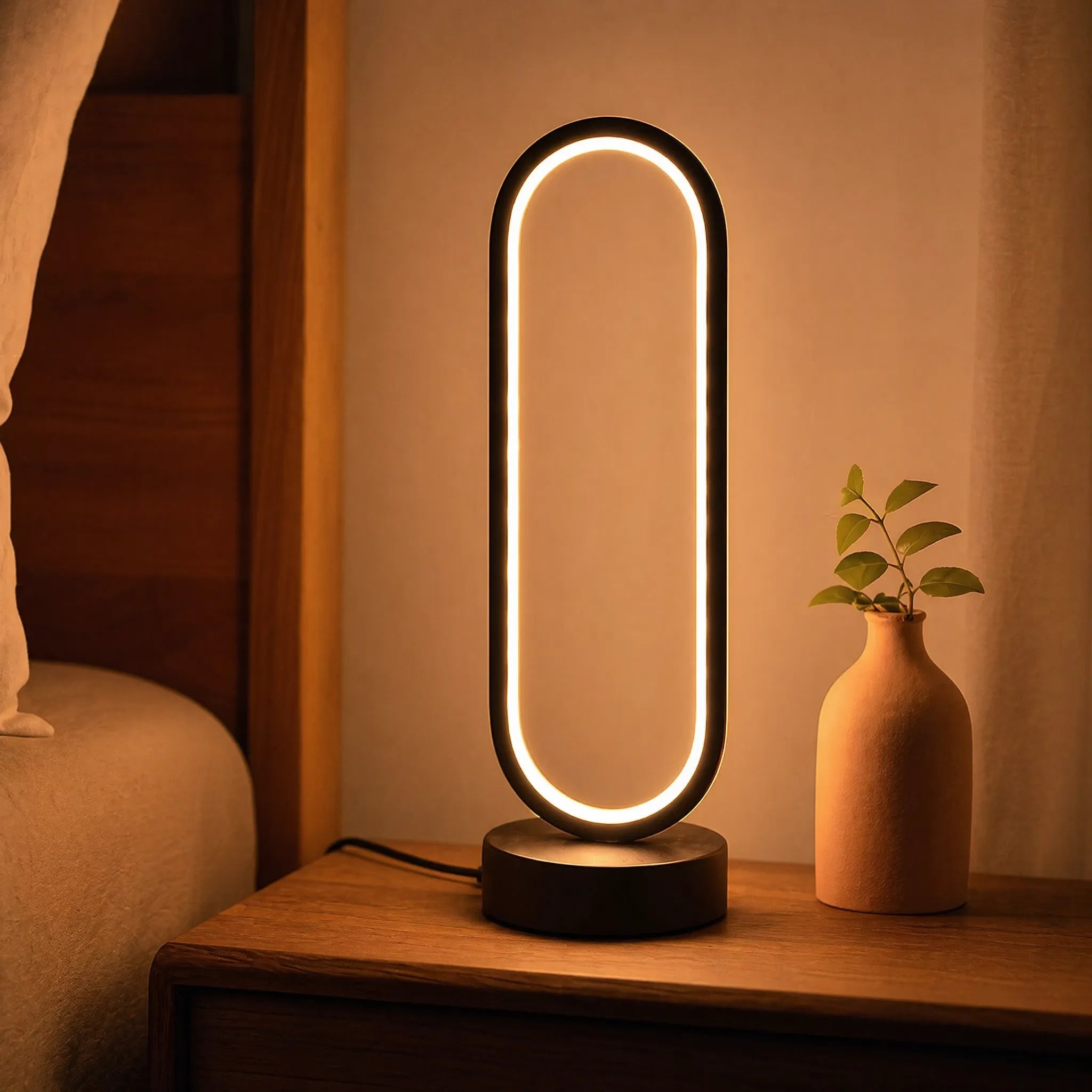 Lumoval - Modern LED Table Lamp- Ambient Bedside Lighting